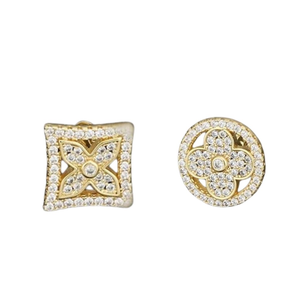 L0vis Vvtt0n Idylle Blossom Stud Earrings Gold And D1am0nds