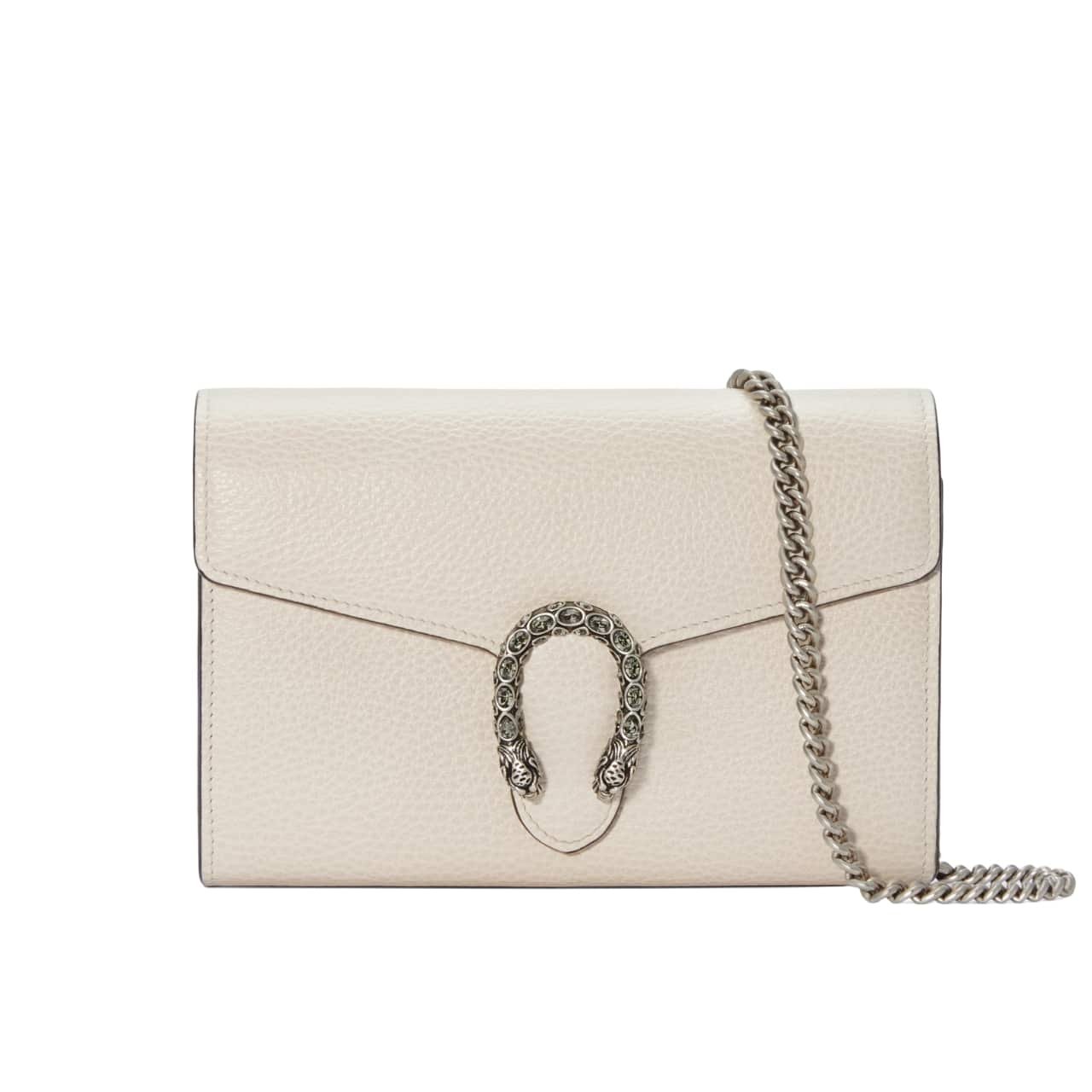 Gvc*1 Dionysus Wallet On Chain White Leather 20Cm 401231 CAOGM 9174