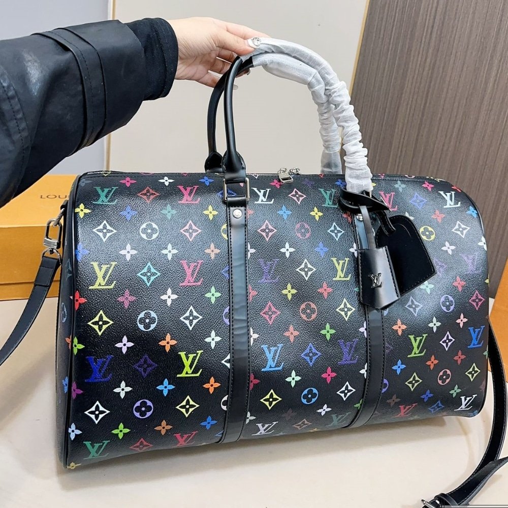 L0vis Vvtt0n X Takashi Murakami Keepall Bandoulière 50 Multicolored Black 50Cm M13745