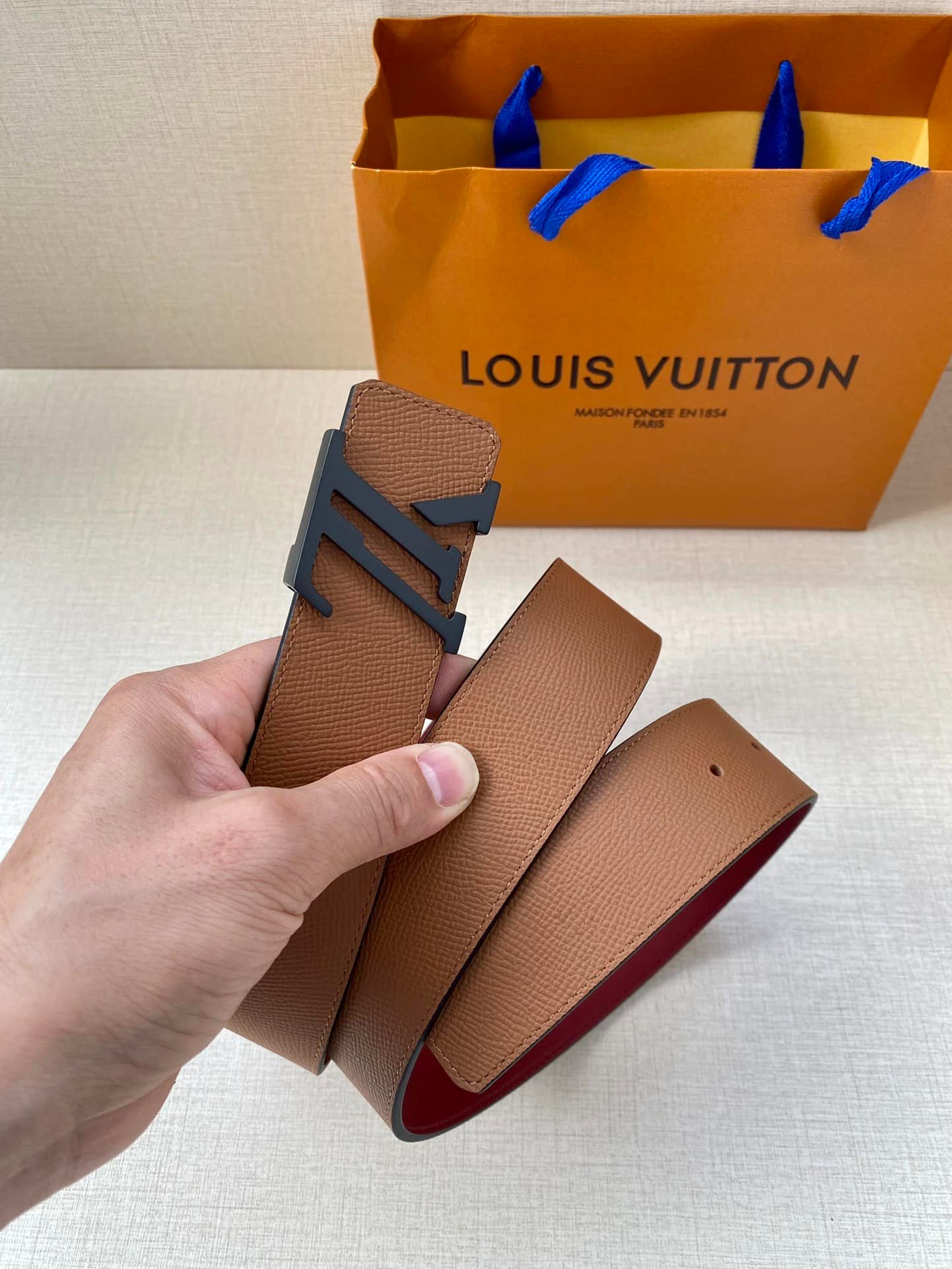 L0vis Vvtt0n Initiales Belt In Brown 4Cm