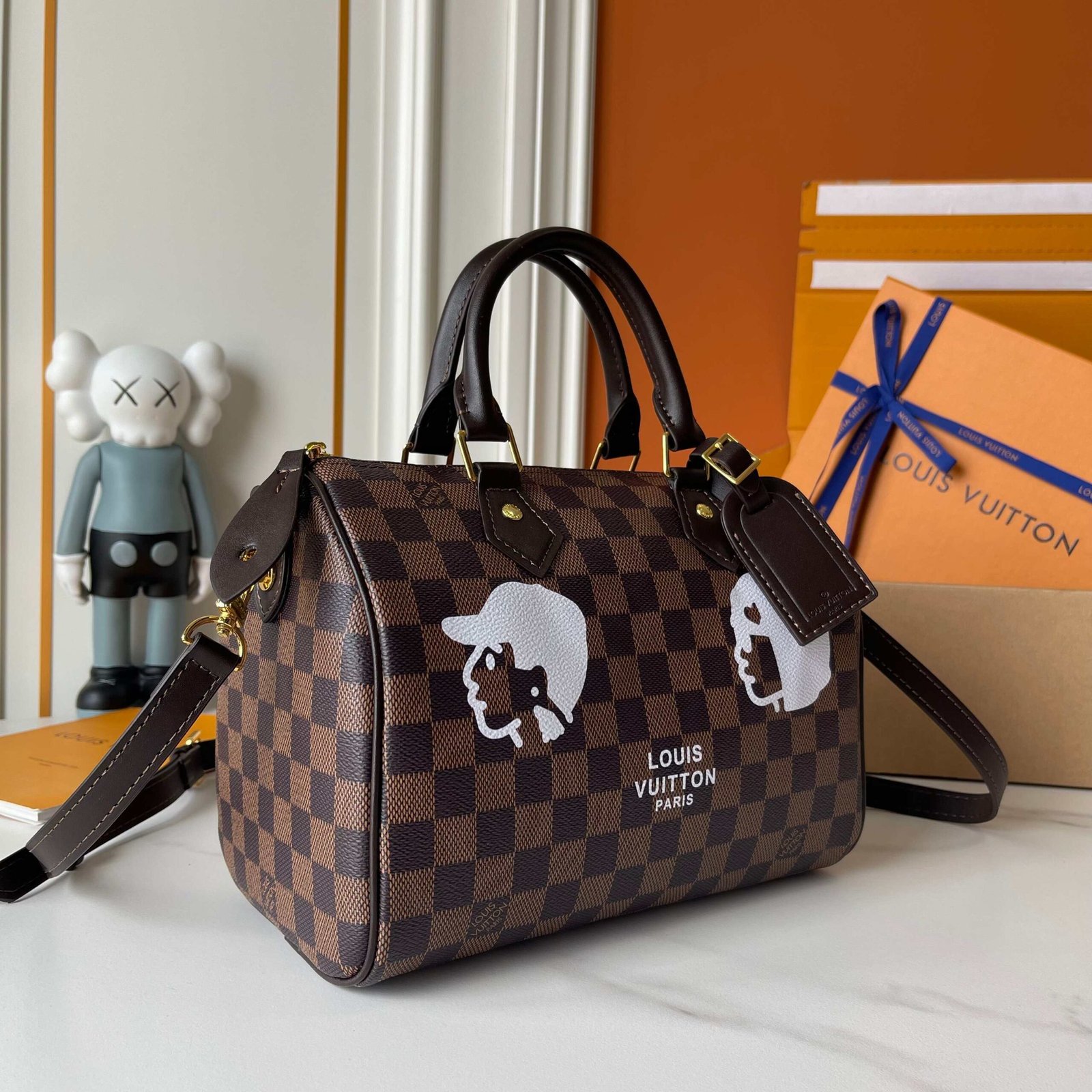L0vis Vvtt0n Speedy 25 Bandoulière Damier Ebene Canvas Brown 25Cm N40772
