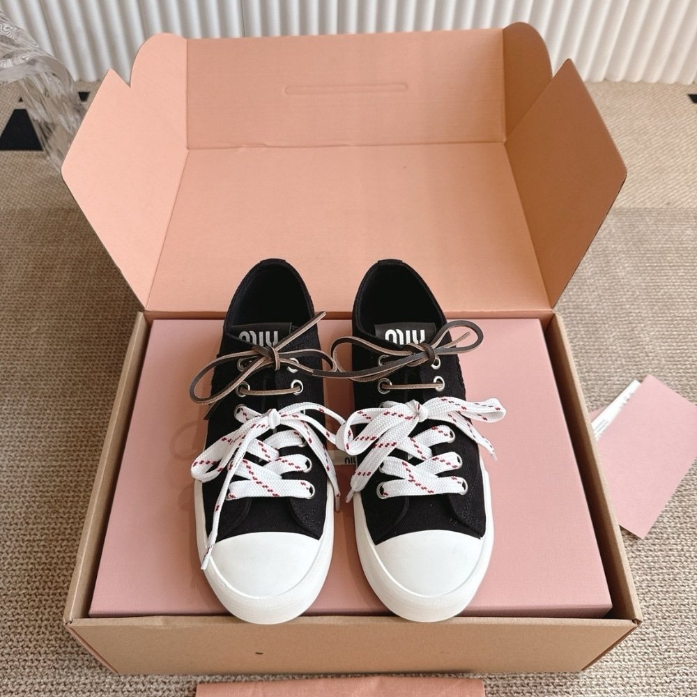 M1um1u Washed Denim Sneaker Black 5E384E Csl F0002 F 005