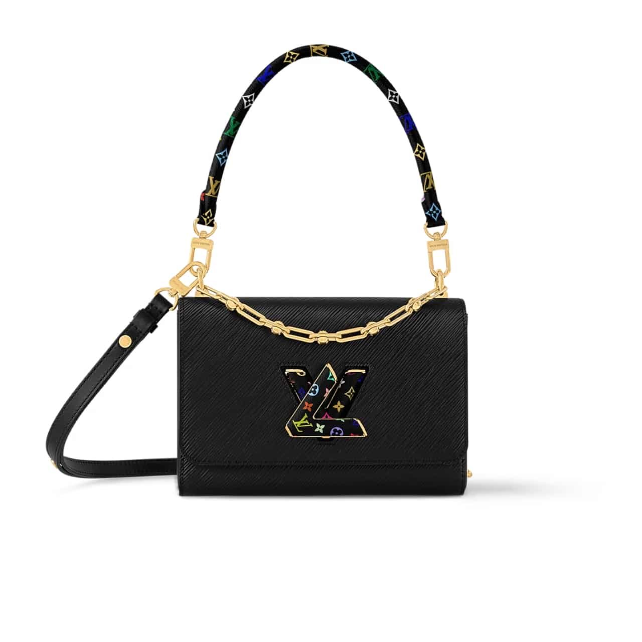 L0vis Vvtt0n X Takashi Murakami Lv Twist MM Slim Bag Black 23Cm M13243