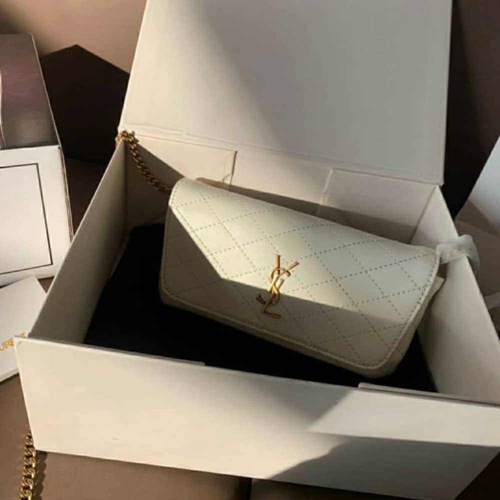 Sa1nt Lau*nt Gaby Phone Case Bag Blanc Vintage 19Cm 7540511El079207