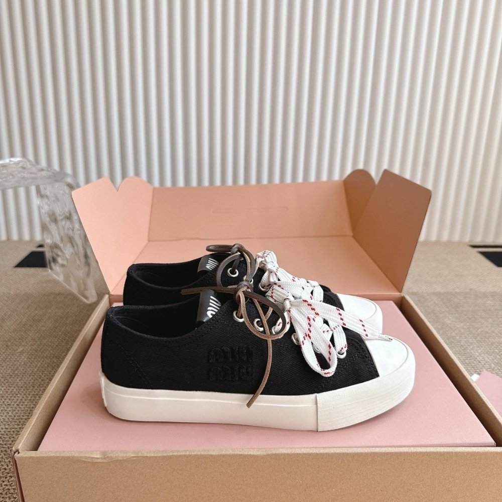 M1um1u Washed Denim Sneaker Black 5E384E Csl F0002 F 005