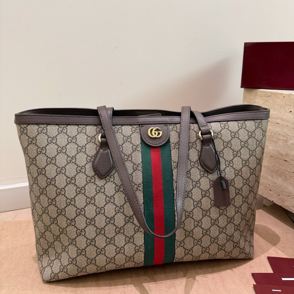 Gvc*1 Ophidia Medium Tote Beige And Dark Brown 36Cm 631685 96IWB 8745
