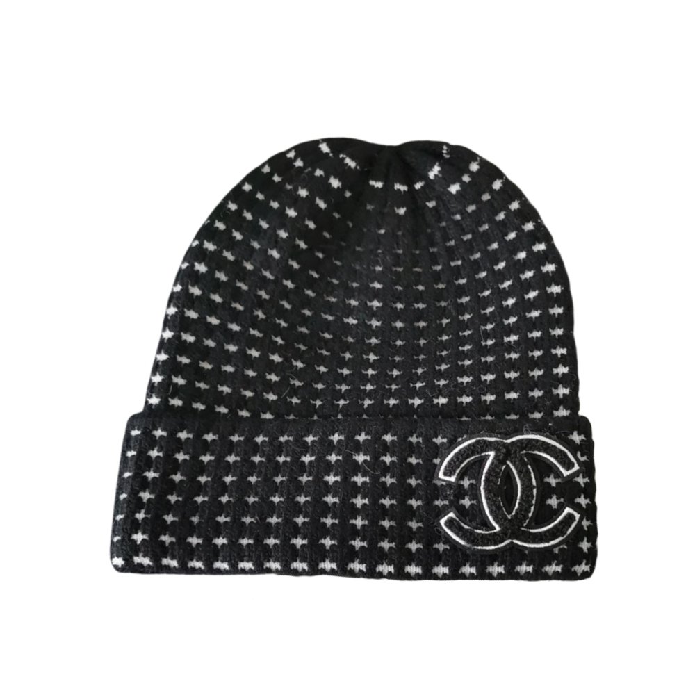 Ch**el Cc Wool Beanie Black