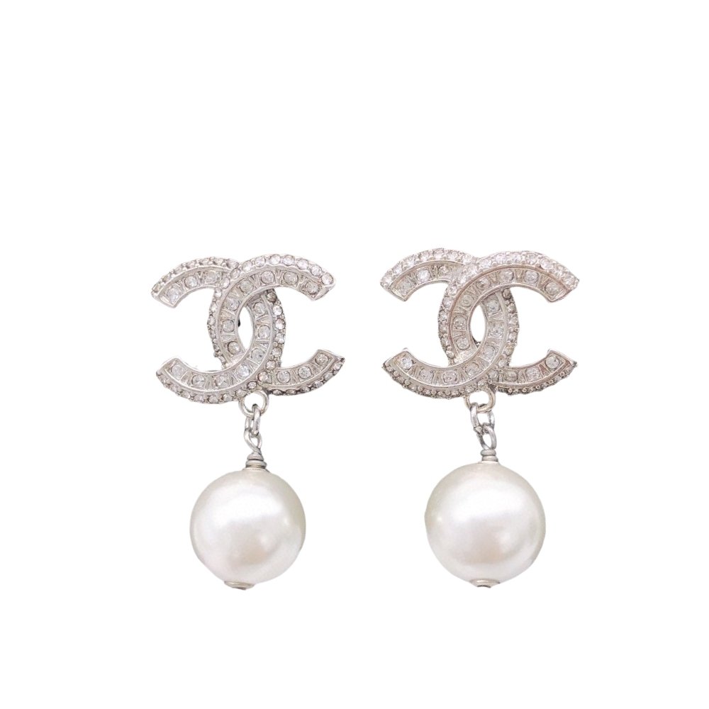 Ch**el Cc Silver Earrings
