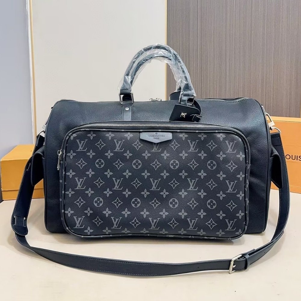 L0vis Vvtt0n Keepall Bandoulière 50 Black And Grey 50Cm
