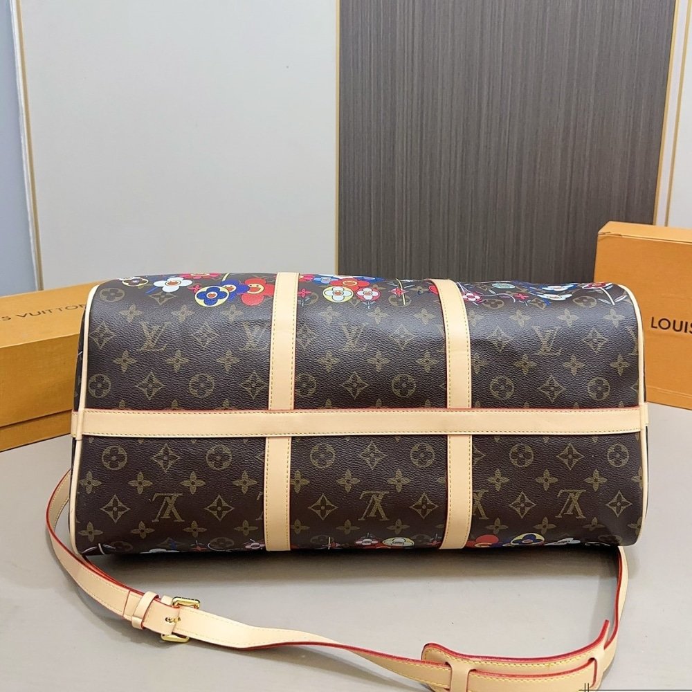 L0vis Vvtt0n X Takashi Murakami Keepall Bandouliere Brown 45Cm M14182