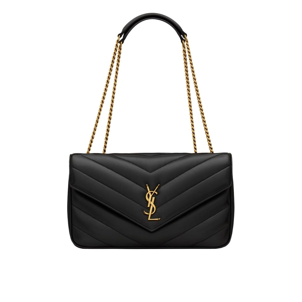 Sa1nt Lau*nt Loulou Medium In Matelassé Black 29Cm 801439Aaeax1000