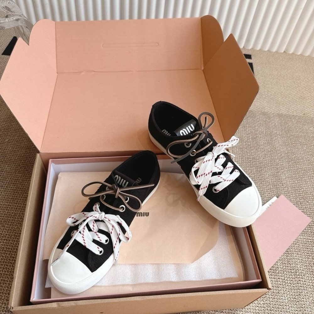M1um1u Washed Denim Sneaker Black 5E384E Csl F0002 F 005