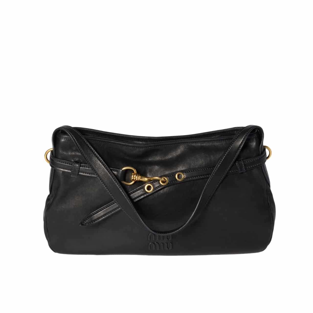 M1um1u Aventure Nappa Leather Bag Black 33Cm 5Bc181 2Bbl F0002 V Ooo
