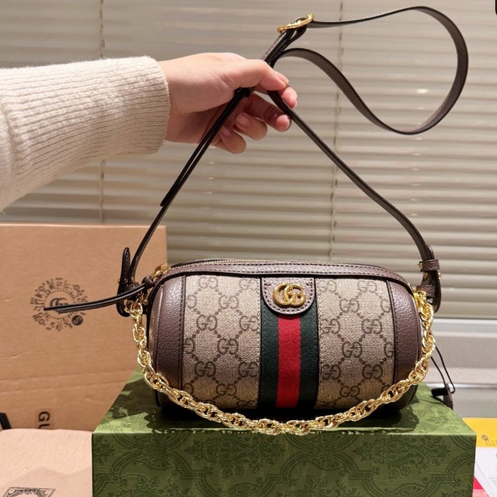 Gvc*1 Ophidia Gg Svp*me Shoulder Bag Beige And Ebony 19Cm 795208 96Iwg 8745