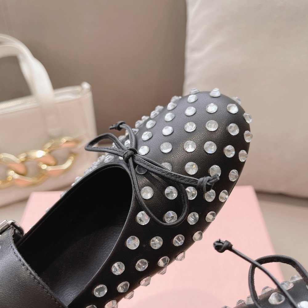 M1um1u Leather Ballerinas In Black 5F212E 070 F0002 F 005