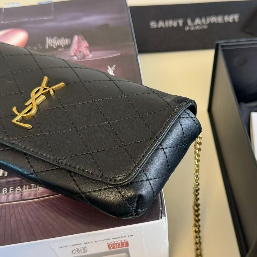 Sa1nt Lau*nt Gaby Phone Case Bag Black 19Cm
