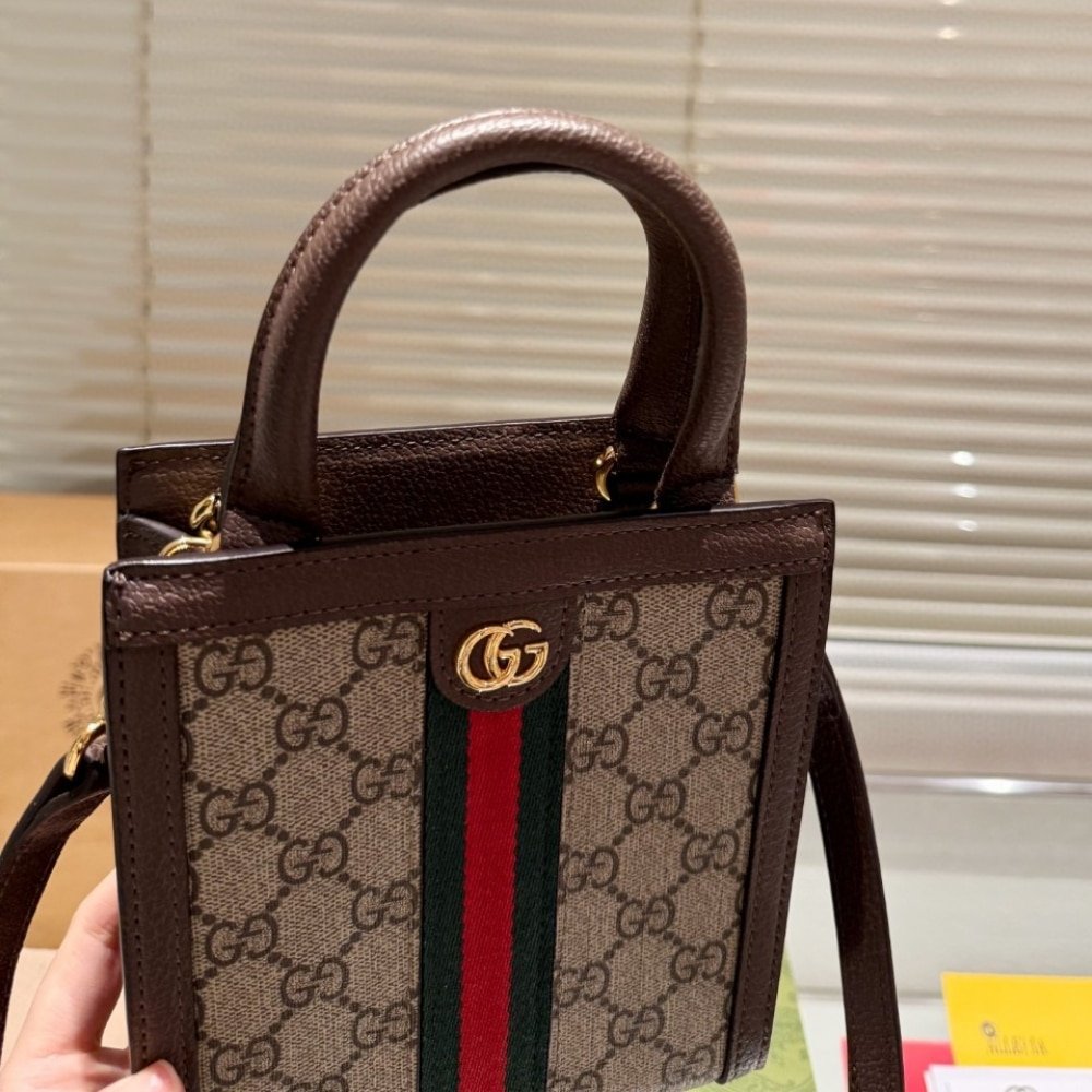 Gvc*1 Ophidia Crossbody Bag Beige And Ebony 20Cm 772317 96Iwg 8745