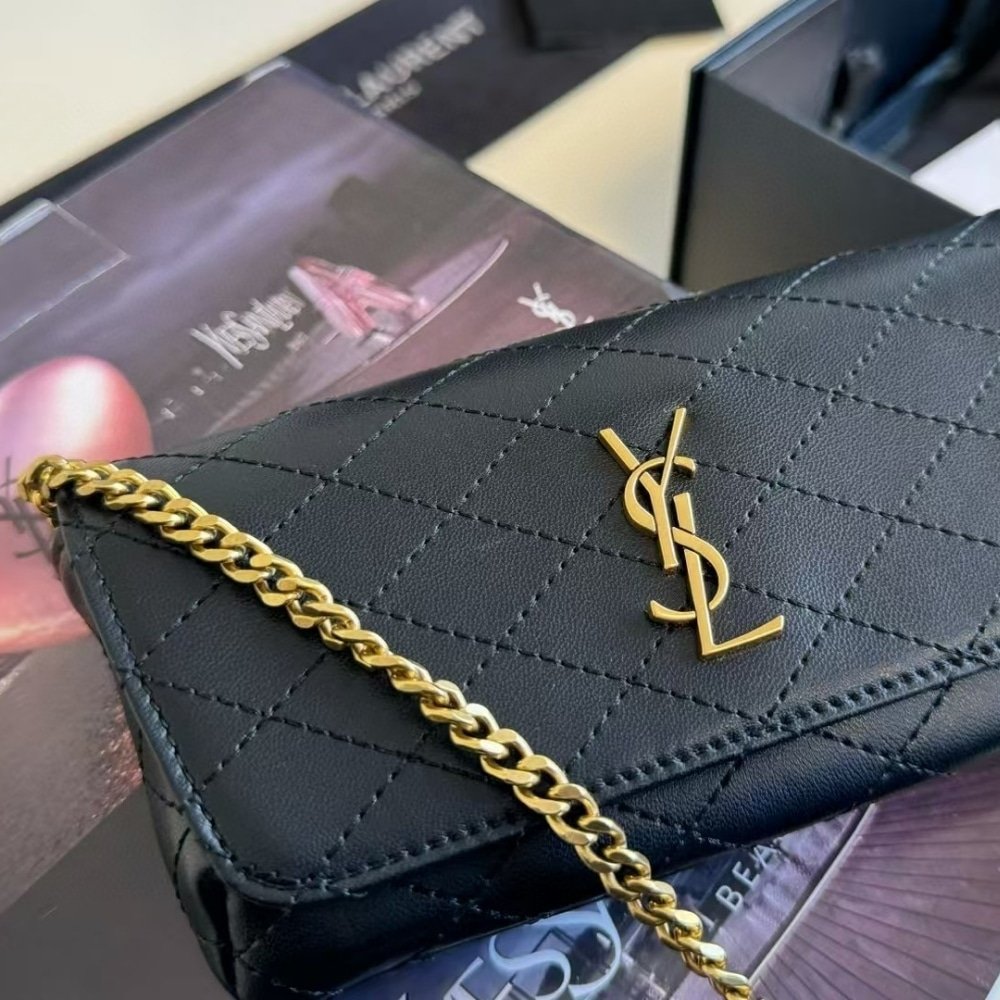 Sa1nt Lau*nt Gaby Phone Case Bag Black 19Cm