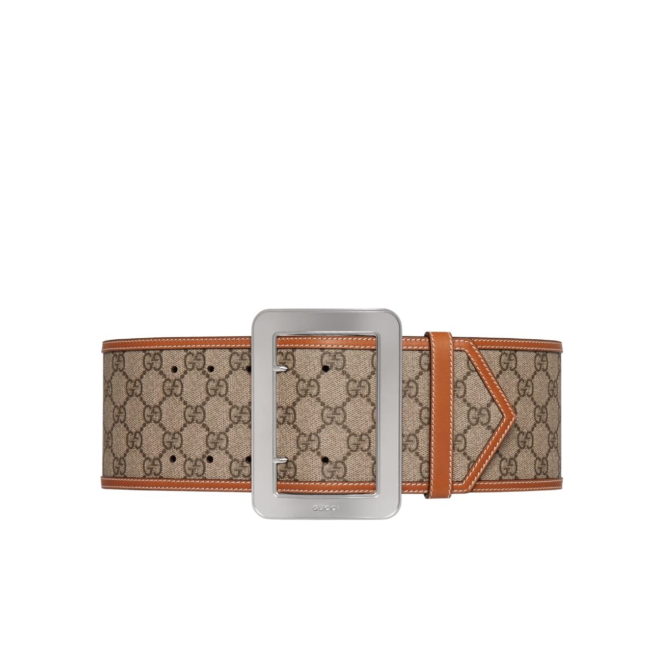 Gvc*1 Lunar New Year Gg Wide Belt Beige And Ebony ‎718505 Fabfb 9871