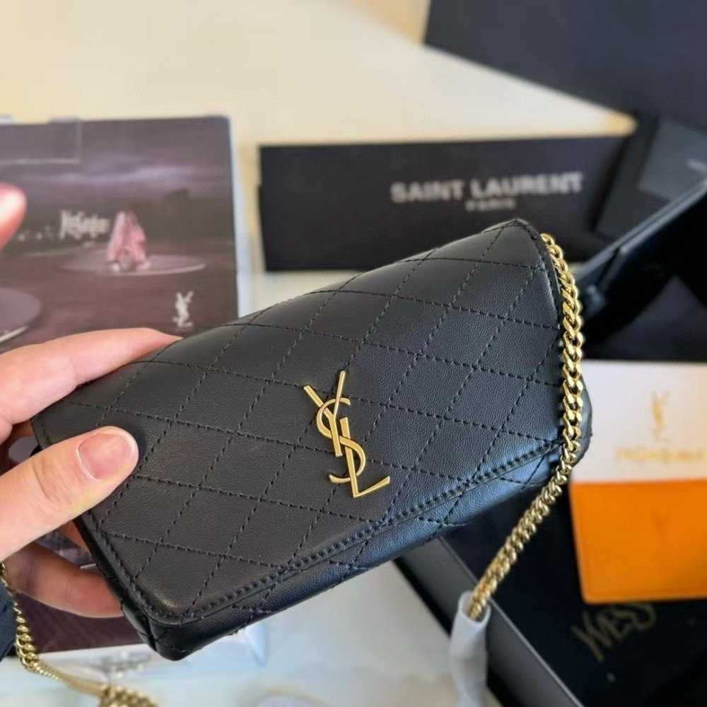 Sa1nt Lau*nt Gaby Phone Case Bag Black 19Cm