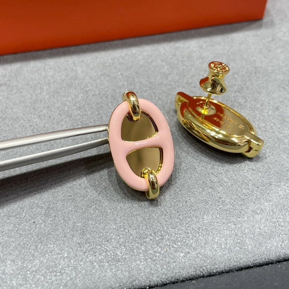 H**me5 Mini Maillon Earrings Light Pink