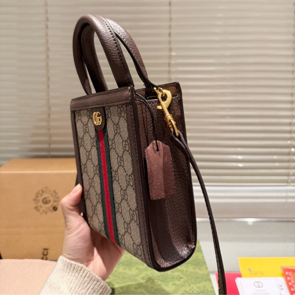 Gvc*1 Ophidia Crossbody Bag Beige And Ebony 20Cm 772317 96Iwg 8745