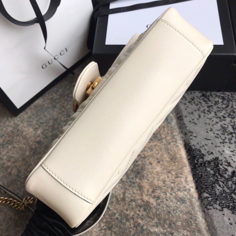 Gvc*1 Gg Marmont Mini Shoulder Bag White Matelasse 22Cm ‎446744 Dtdit 9022