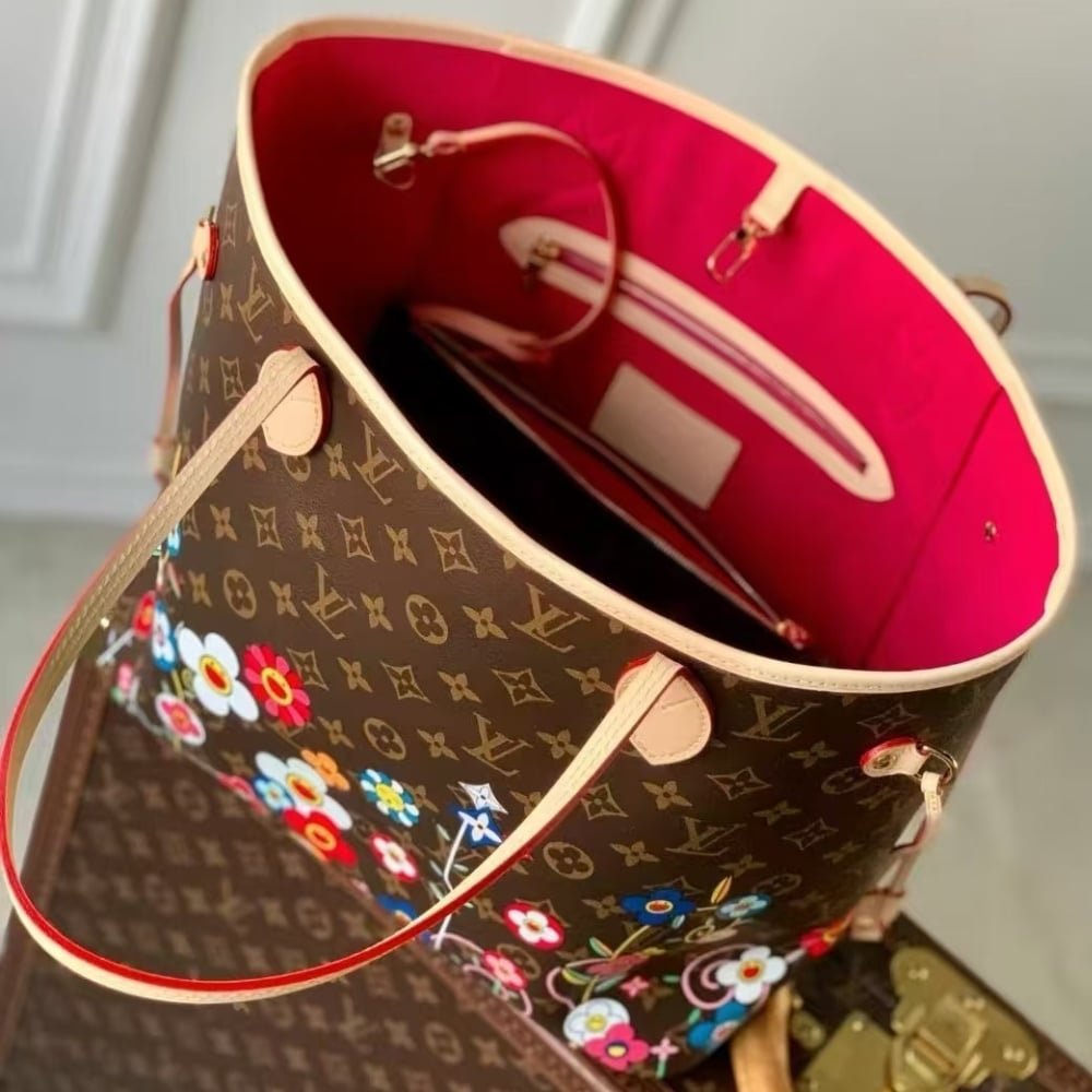 L0vis Vvtt0n X Takashi Murakami Neverfull MM S*perflat Brown 32Cm M13271