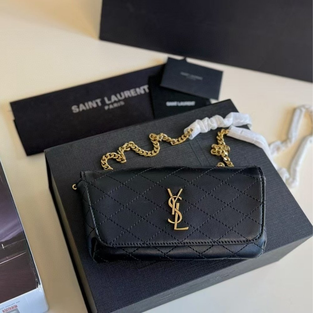 Sa1nt Lau*nt Gaby Phone Case Bag Black 19Cm