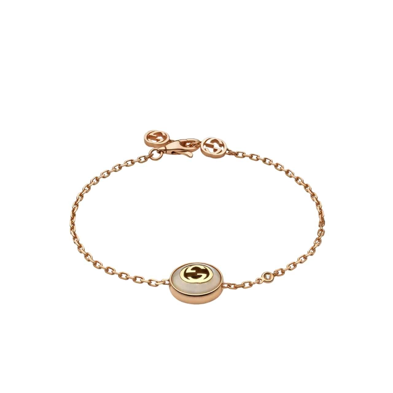 Gvc*1 Interlocking Gg Bracelet Gold Tone 786749 J85I0 8070