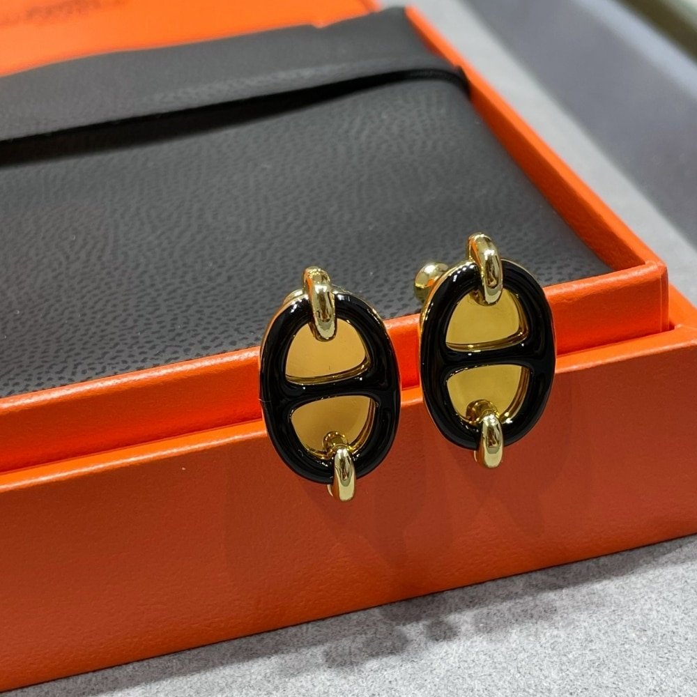 H**me5 Mini Maillon Earrings Black
