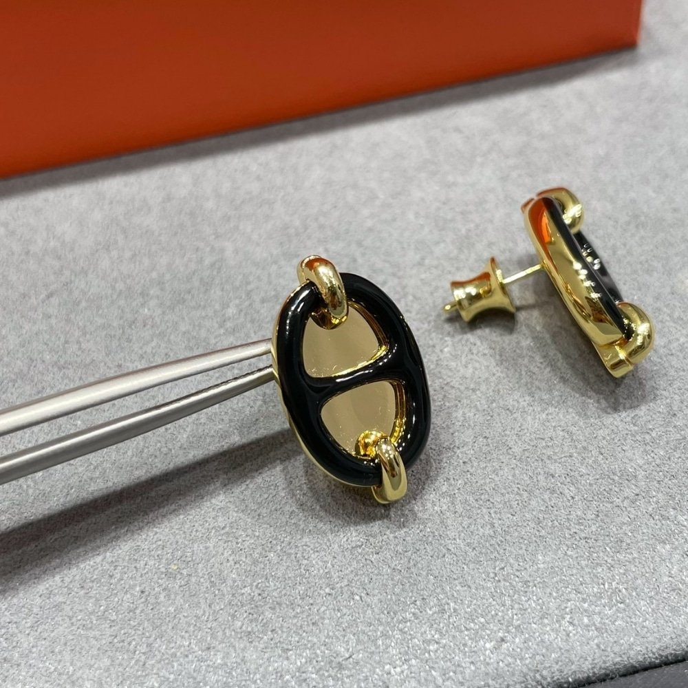 H**me5 Mini Maillon Earrings Black