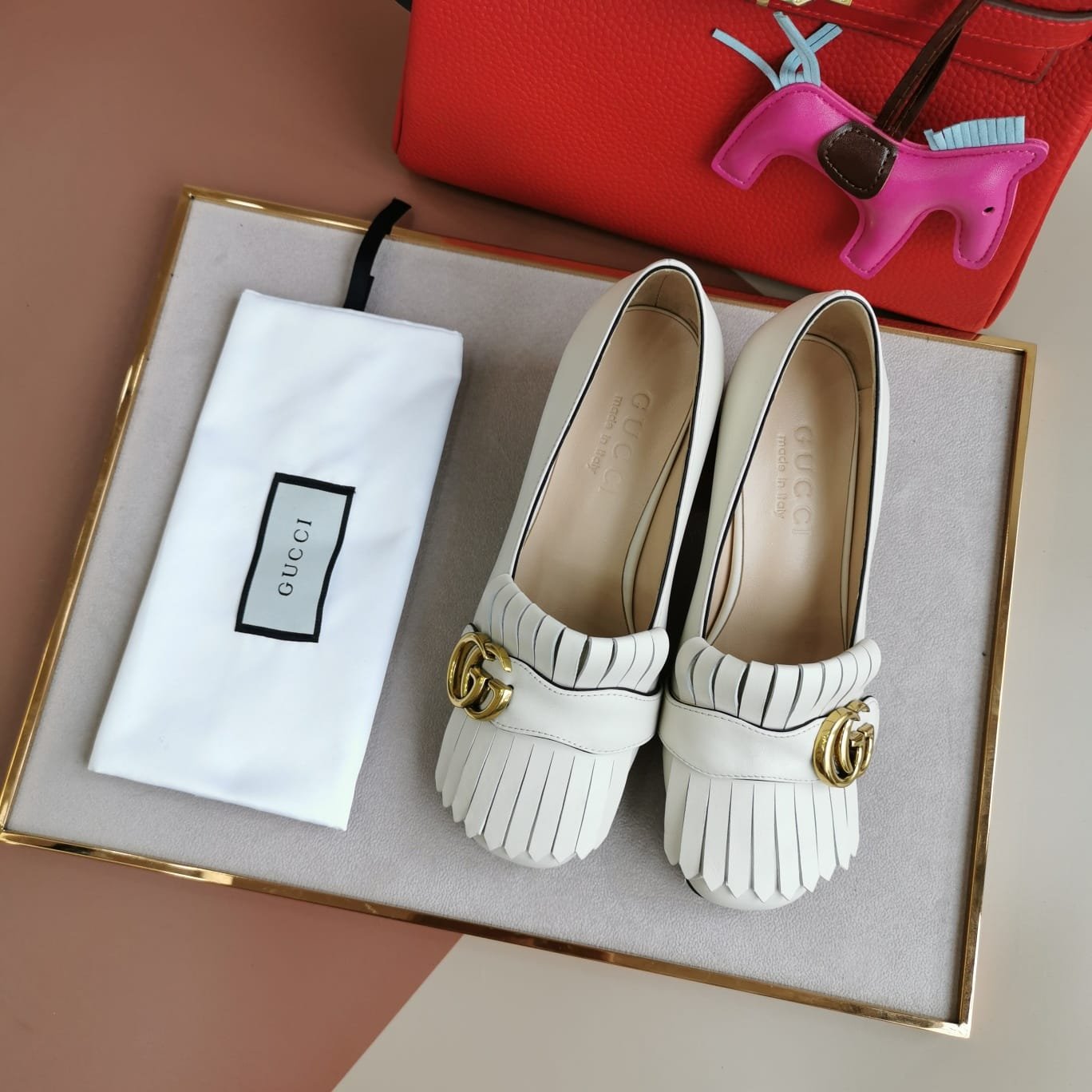 Gvc*1 Mid Heel Pump Leather White 408208 C9D00 9022
