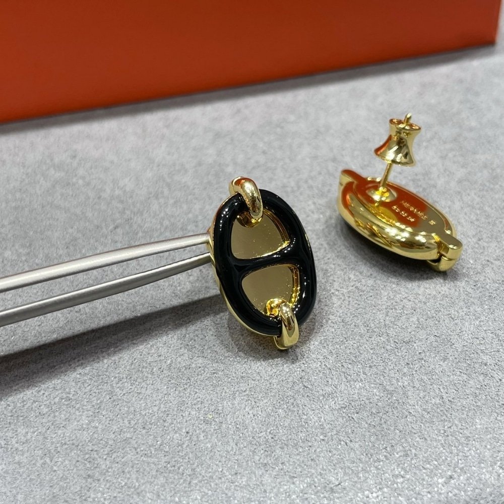 H**me5 Mini Maillon Earrings Black