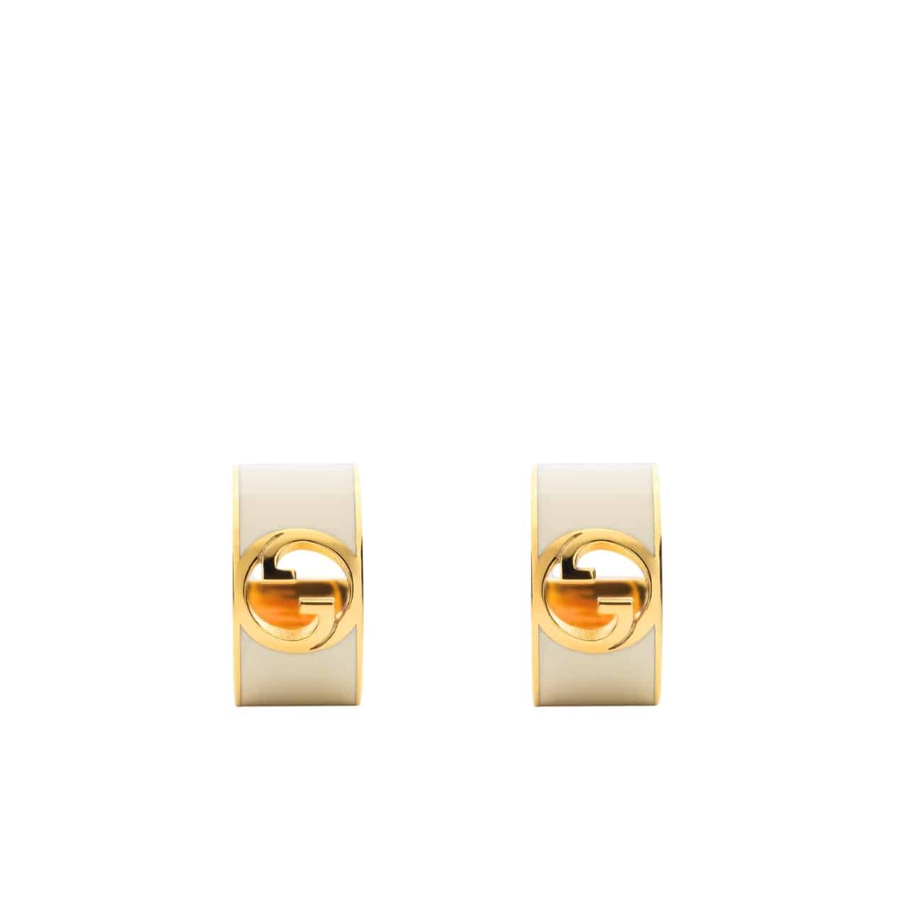 Gvc*1 Blondie Enamel Hoop Earrings Ivory Enamel 796764 J1630 8078