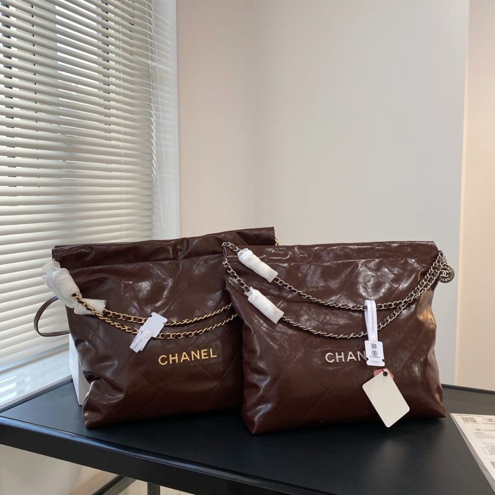 Ch**el 22 Large Handbag Dark Brown 42Cm As3261 B19059 U1115