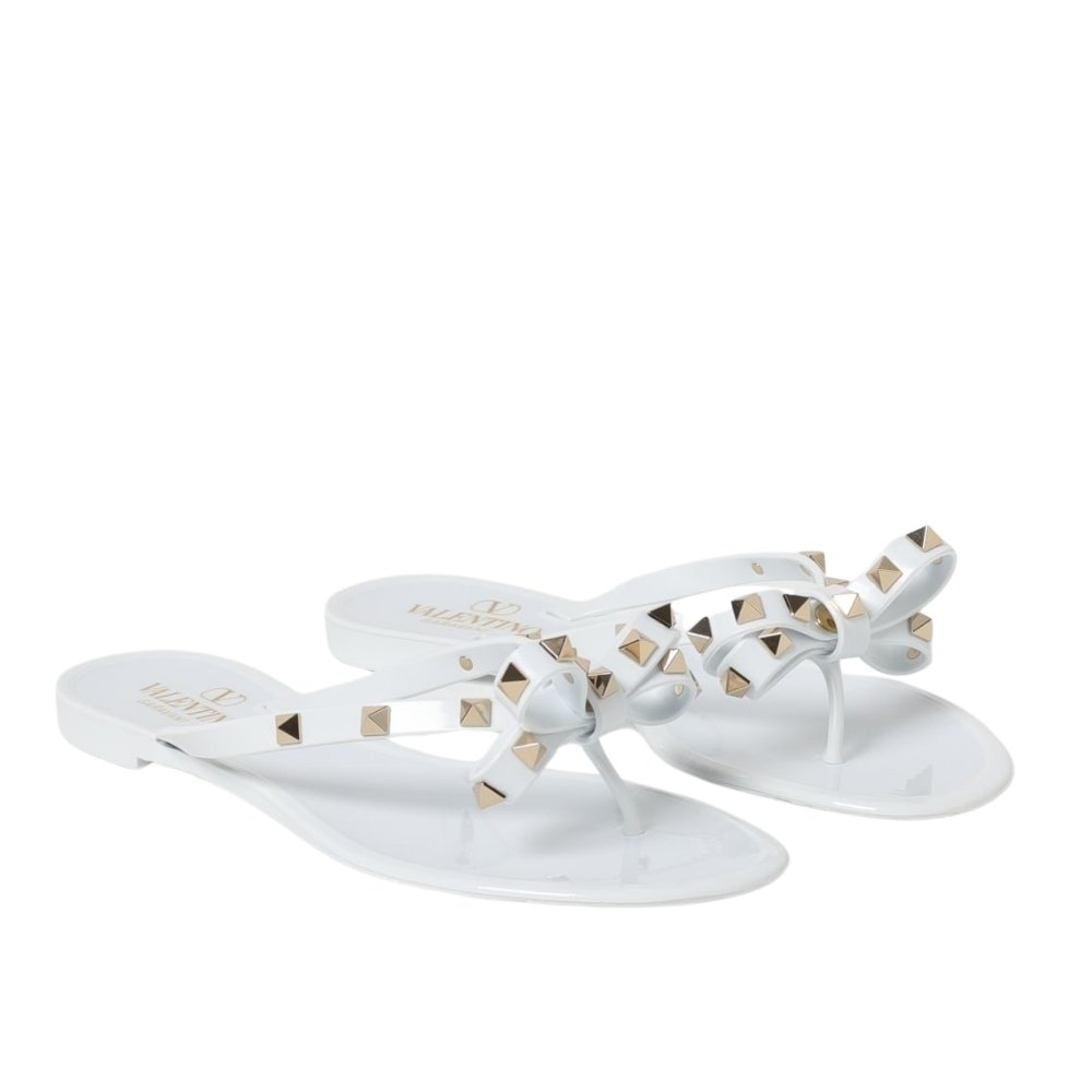 Va1e*ntin0 Garavani Flat Sandal Nappa White 5W2S0552Pvs 001