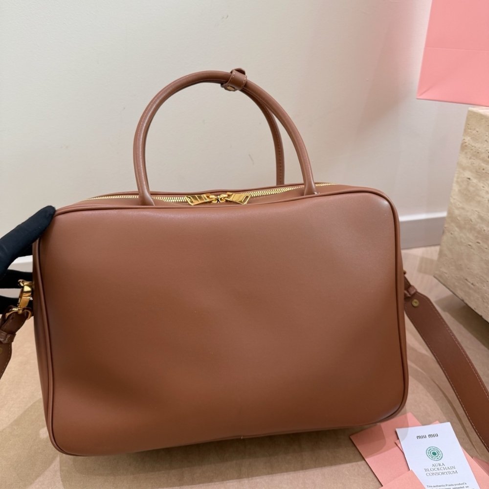Miu Miu Beau Cognac Beau Leather Bag 34Cm 5BB117 2CRW F0046 V MON