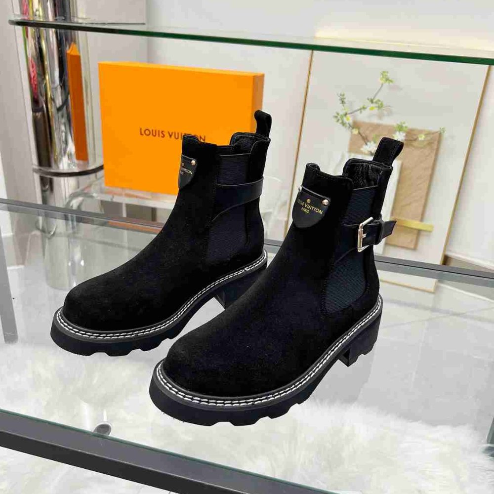 L0vis Vvtt0n Lv Beaubourg Ankle Boot Suede In Black 1Ackcj