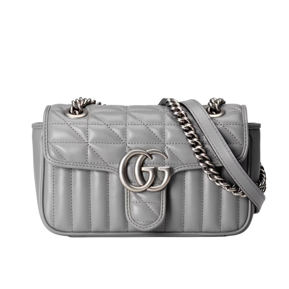 Gvc*1 Gg Marmont Mini Shoulder Bag Grey 22Cm 446744 Um8An 1711