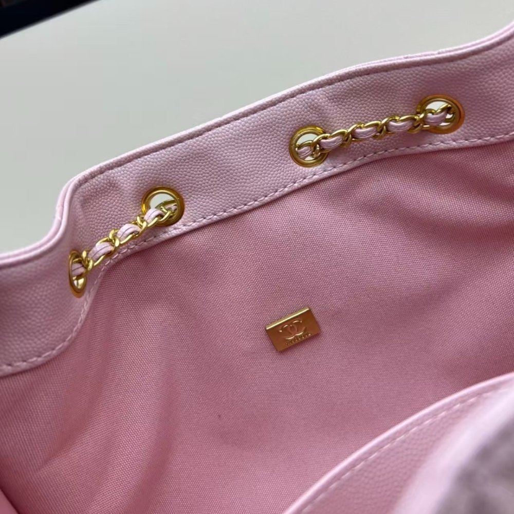 Ch**el 25 Small Handbag Grained And Gold Tone Metal Light Pink 26Cm AS5293 B20304 NAGEO