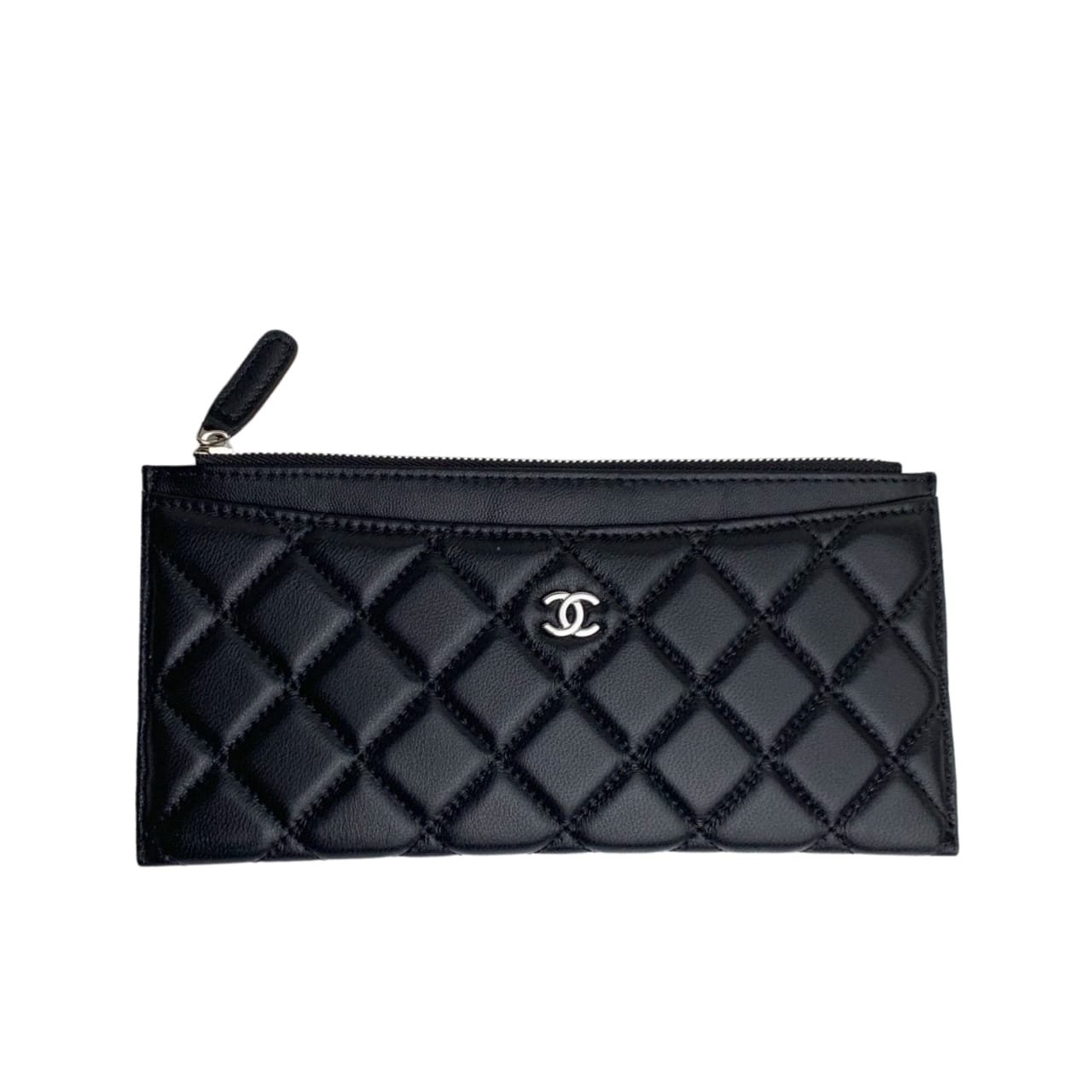 Ch**el Classic Zip Pouch Wallet Black 22Cm
