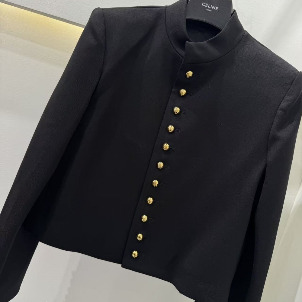 Ce1i*e Military Jacket In Diagonal Wool Black 2V34P092D 38No