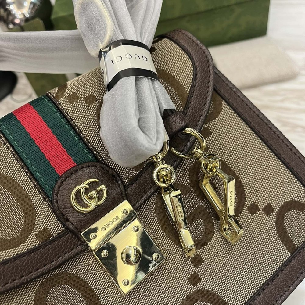 Gvc*1 Ophidia Small Jumbo Gg Bag Camel Ebony 25Cm 651055 Ukmdg 2570