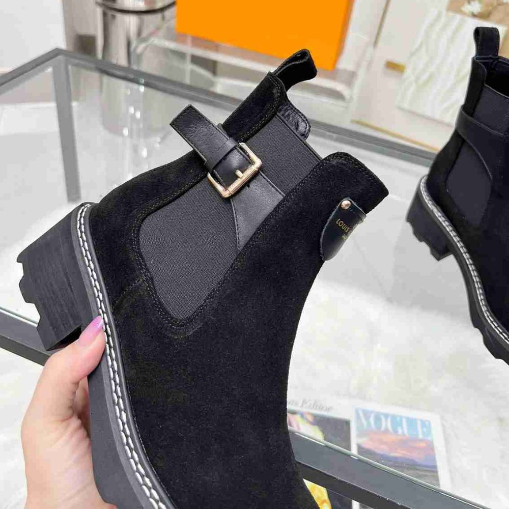 L0vis Vvtt0n Lv Beaubourg Ankle Boot Suede In Black 1Ackcj