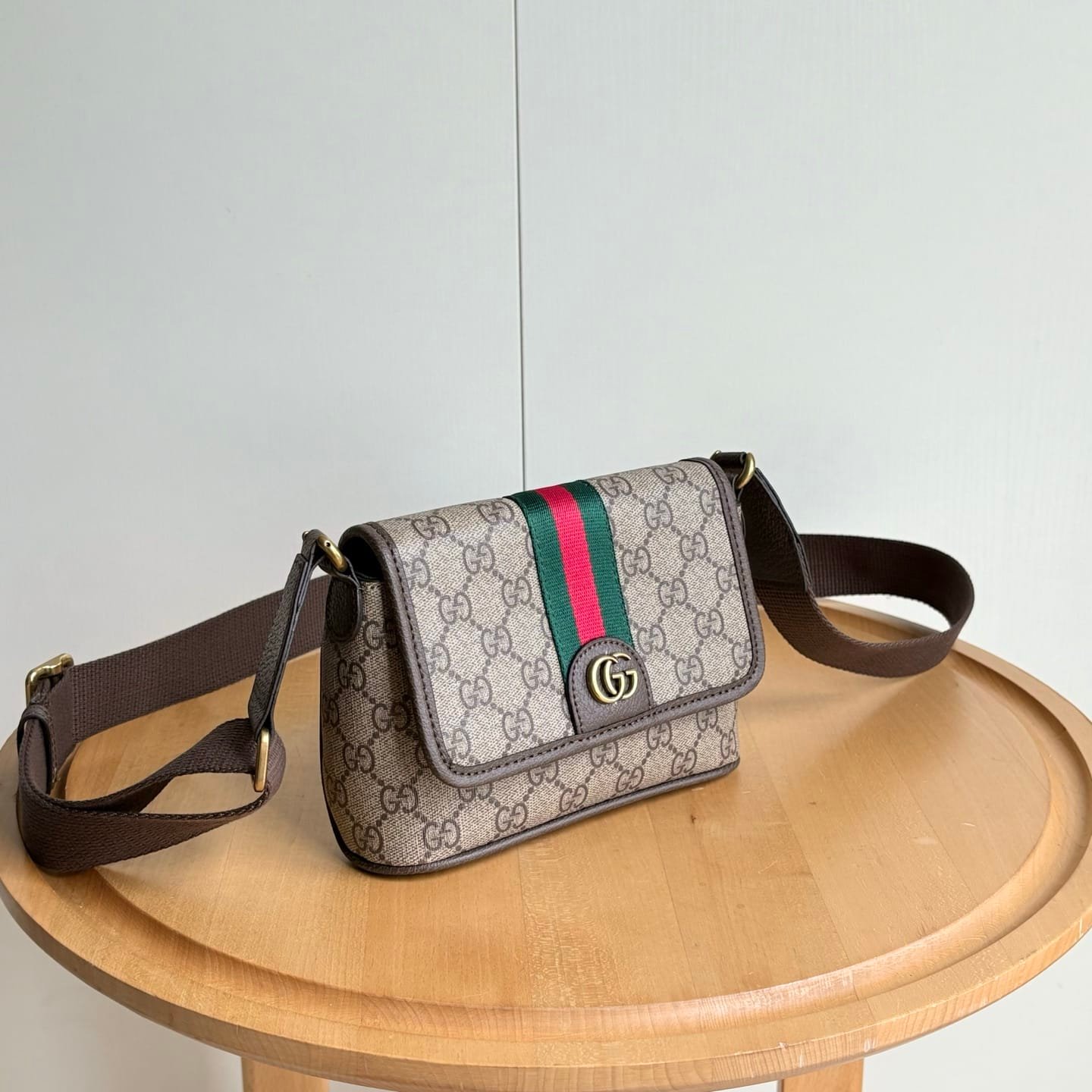 Gvc*1 Ophidia Mini Bag Beige And Dark Brown 18Cm ‎838599 Faeof 9745