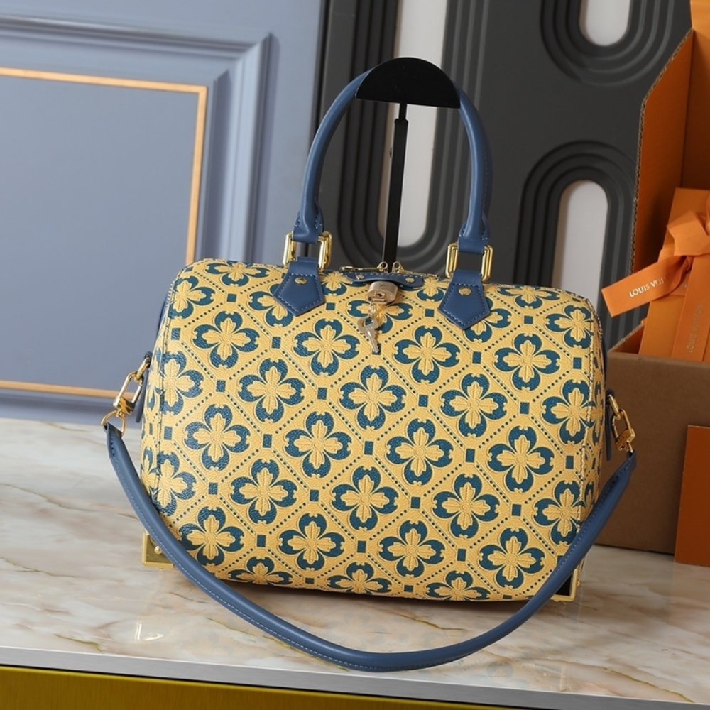 L0vis Vvtt0n Speedy Trunk 25 Blue And Gold 27Cm M27411