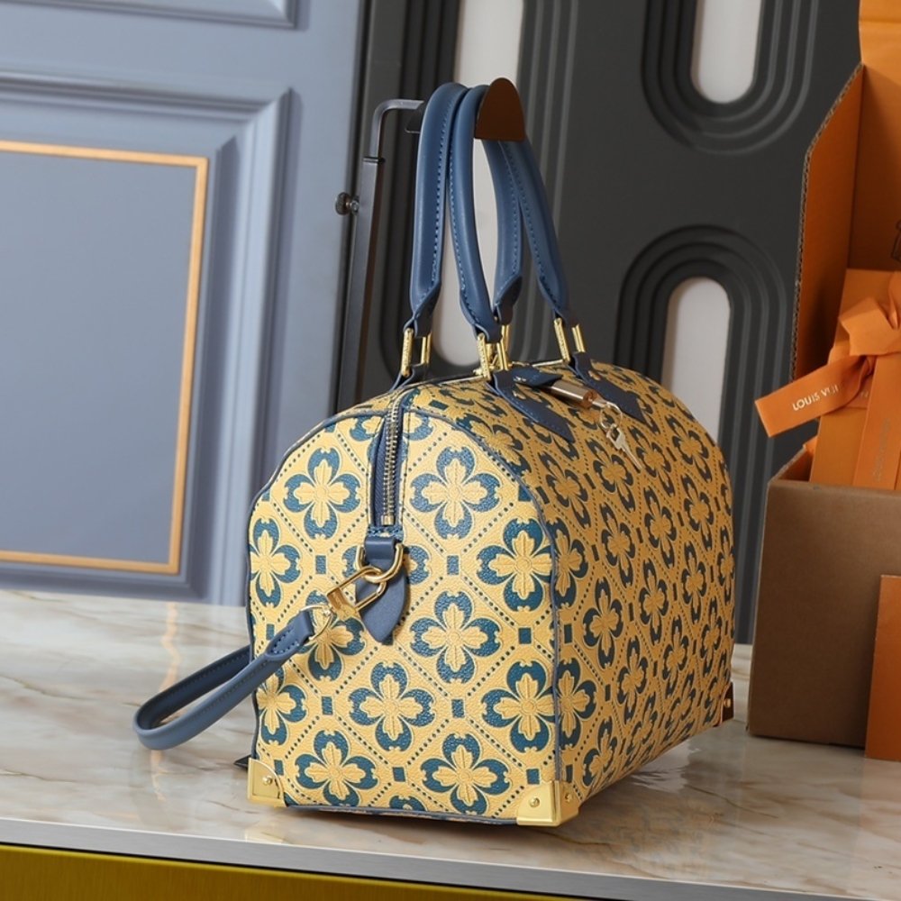 L0vis Vvtt0n Speedy Trunk 25 Blue And Gold 27Cm M27411