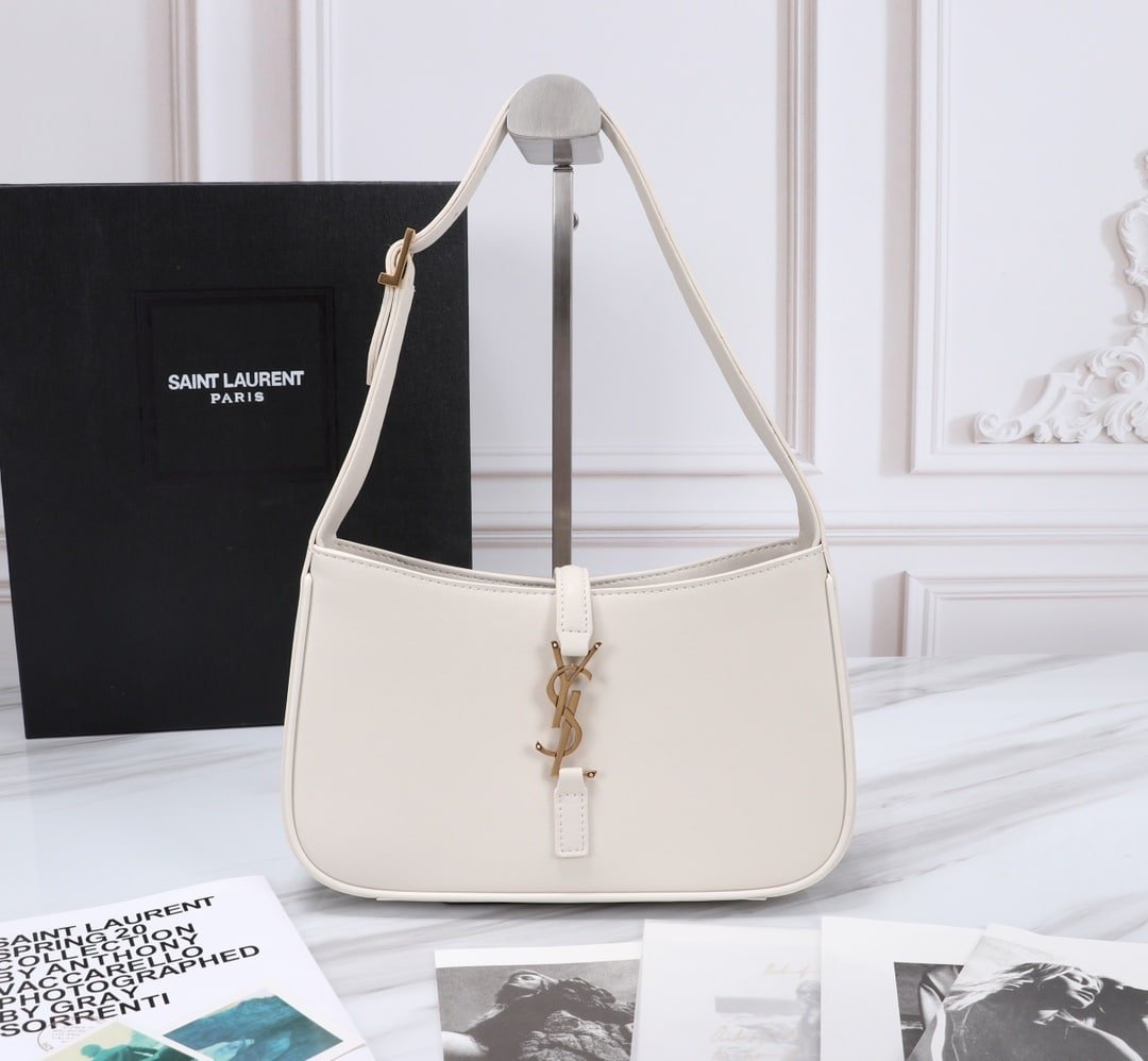 Sa1nt Lau*nt Le 5 À 7 Hobo Bag In Smooth Leather White 23Cm 6572282R20W9207