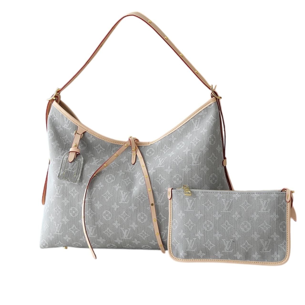 L0vis Vvtt0n Carryall MM Monogram Denim Washed Gray 39Cm M13289